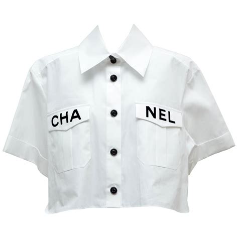 chanel white blouse 2019|authentic chanel shirt.